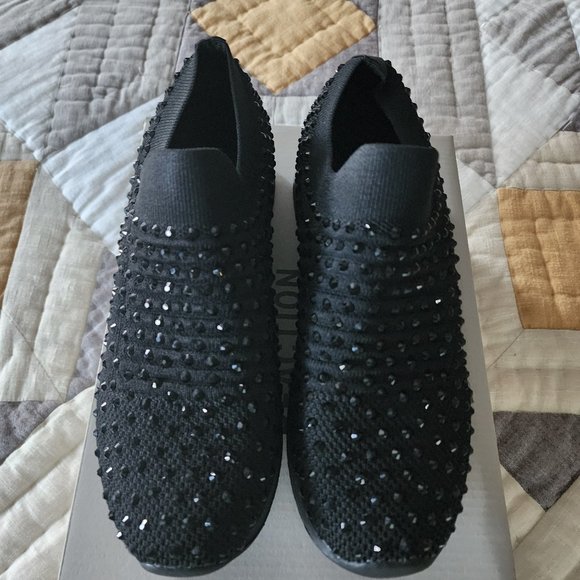Kenneth Cole Reaction Black Studded Sneakers - Picture 1 of 6